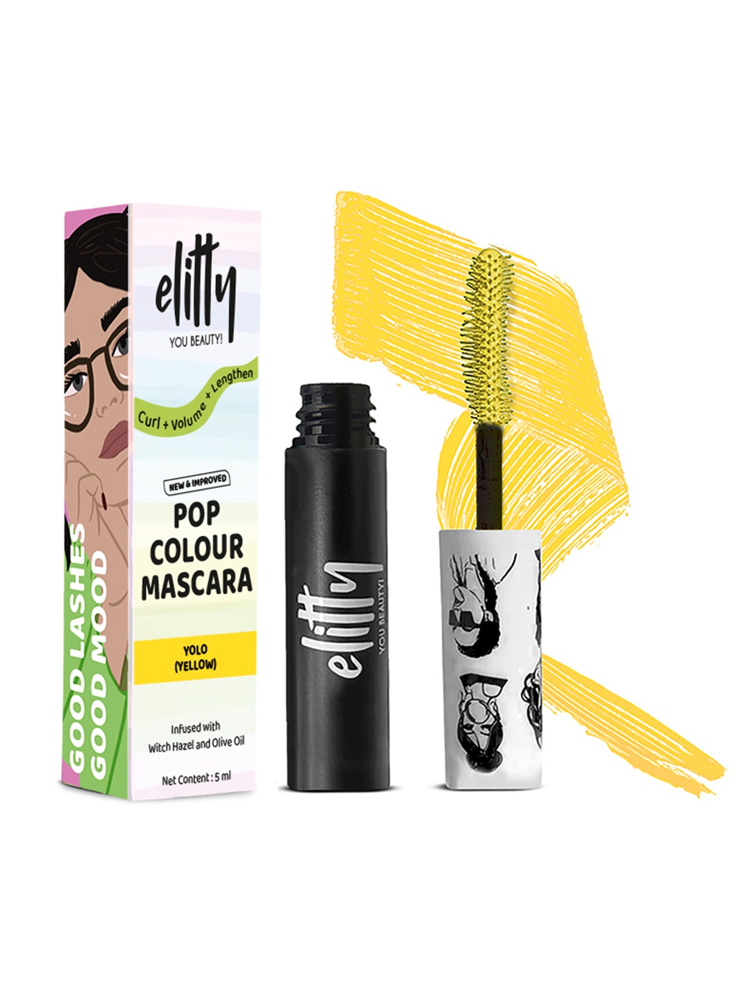 

Elitty Teen Pop Lush Lashes Mascara With Olive Oil - 5ml - Yolo, Yellow