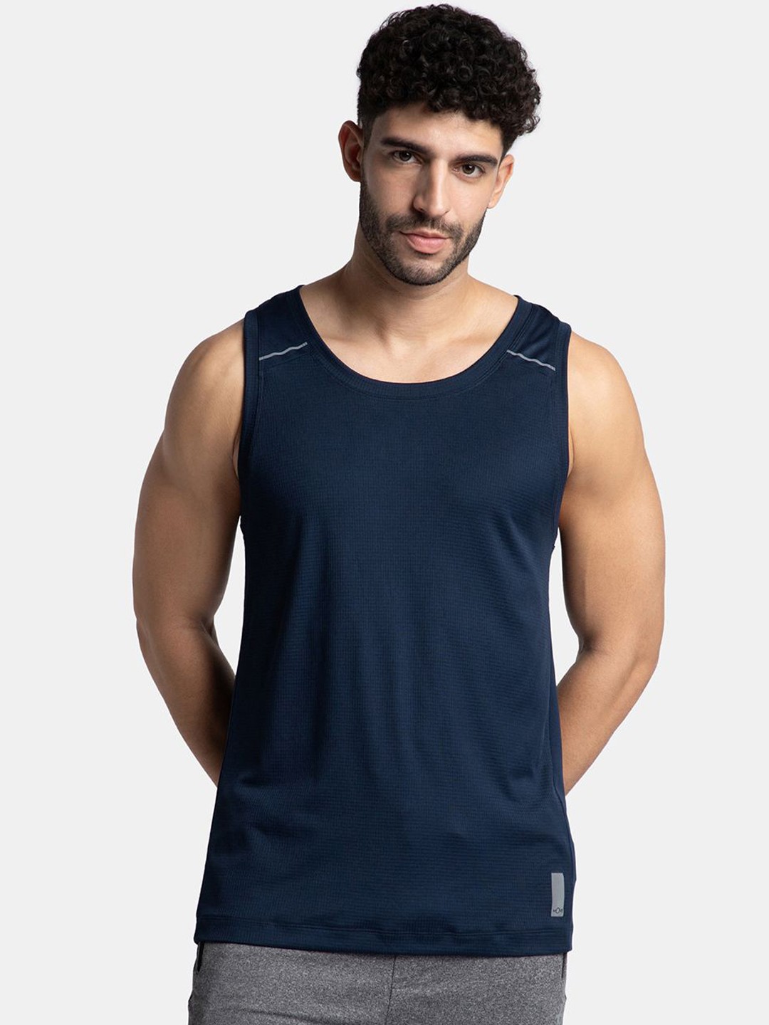 

Jockey Lightweight Microfiber Solid Vest with Breathable Mesh-MV57, Navy blue