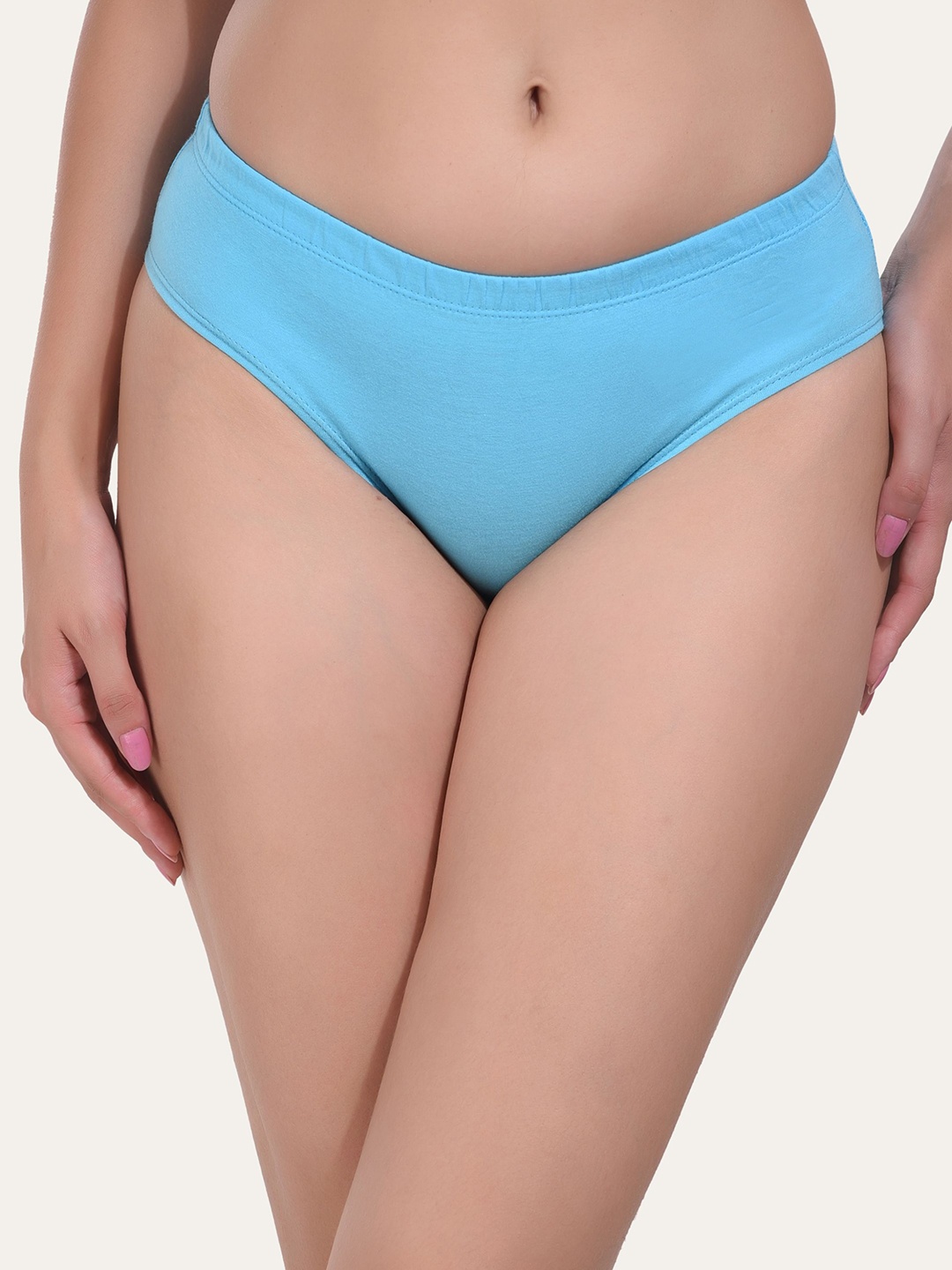 

Bruchi CLUB Women Pure Cotton Hipster Briefs BC-PN-NIA-LBL-S, Turquoise blue