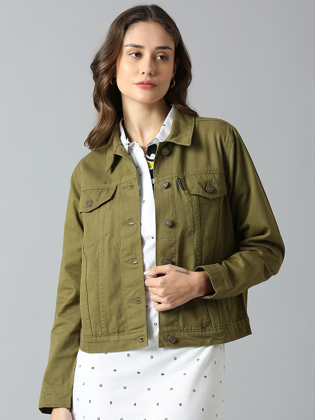 

Dream of Glory Inc Women Washed Lightweight Outdoor Denim Jacket, Olive