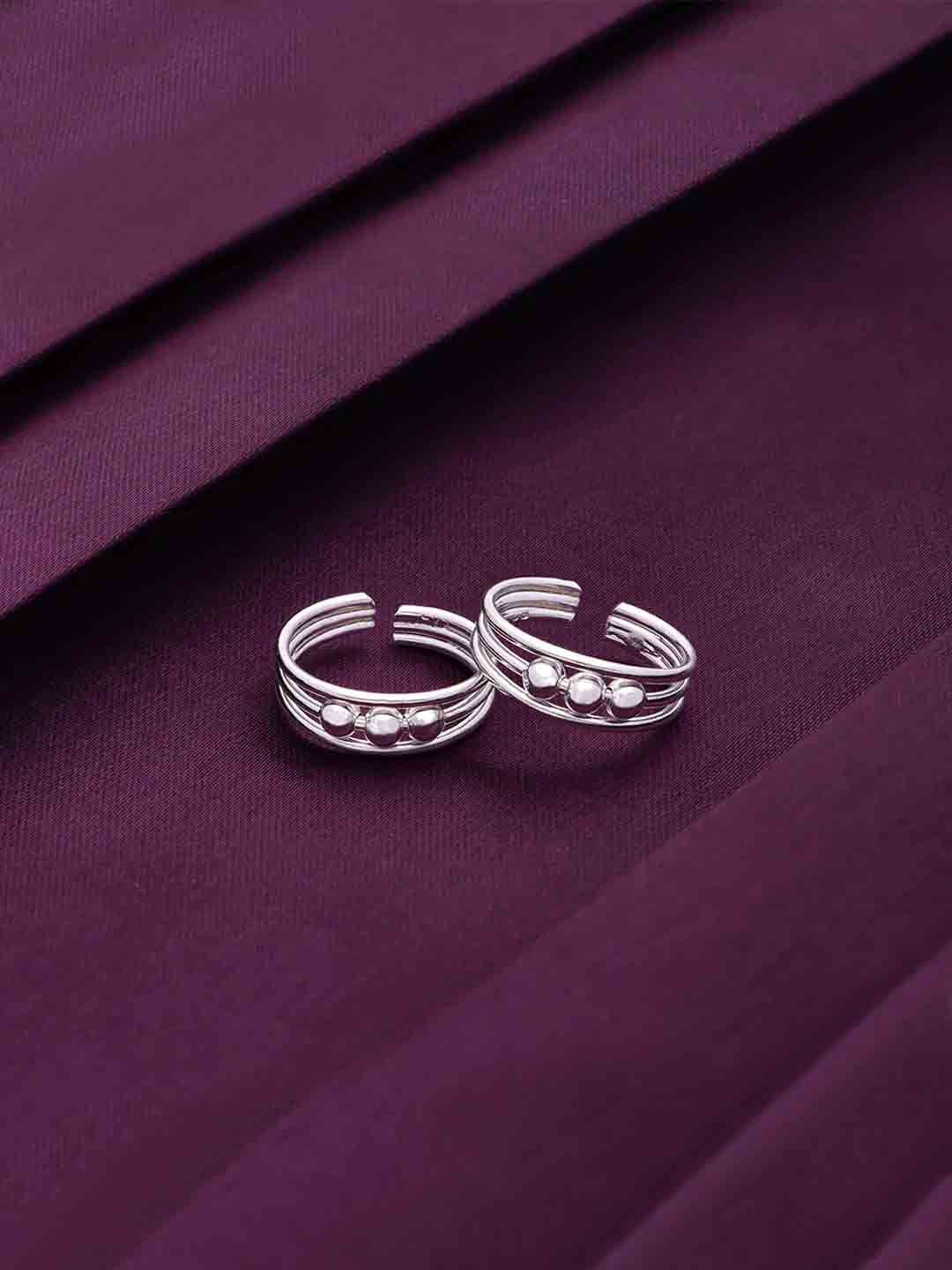 

KAI JEWEL Rhodium-Plated Toe Rings, Silver