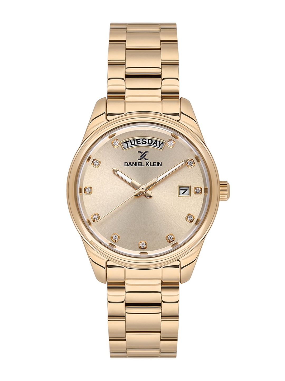 

Daniel Klein Women Embellished Dial & Bracelet Style Straps Analogue Watch DK.1.13718-2, Gold