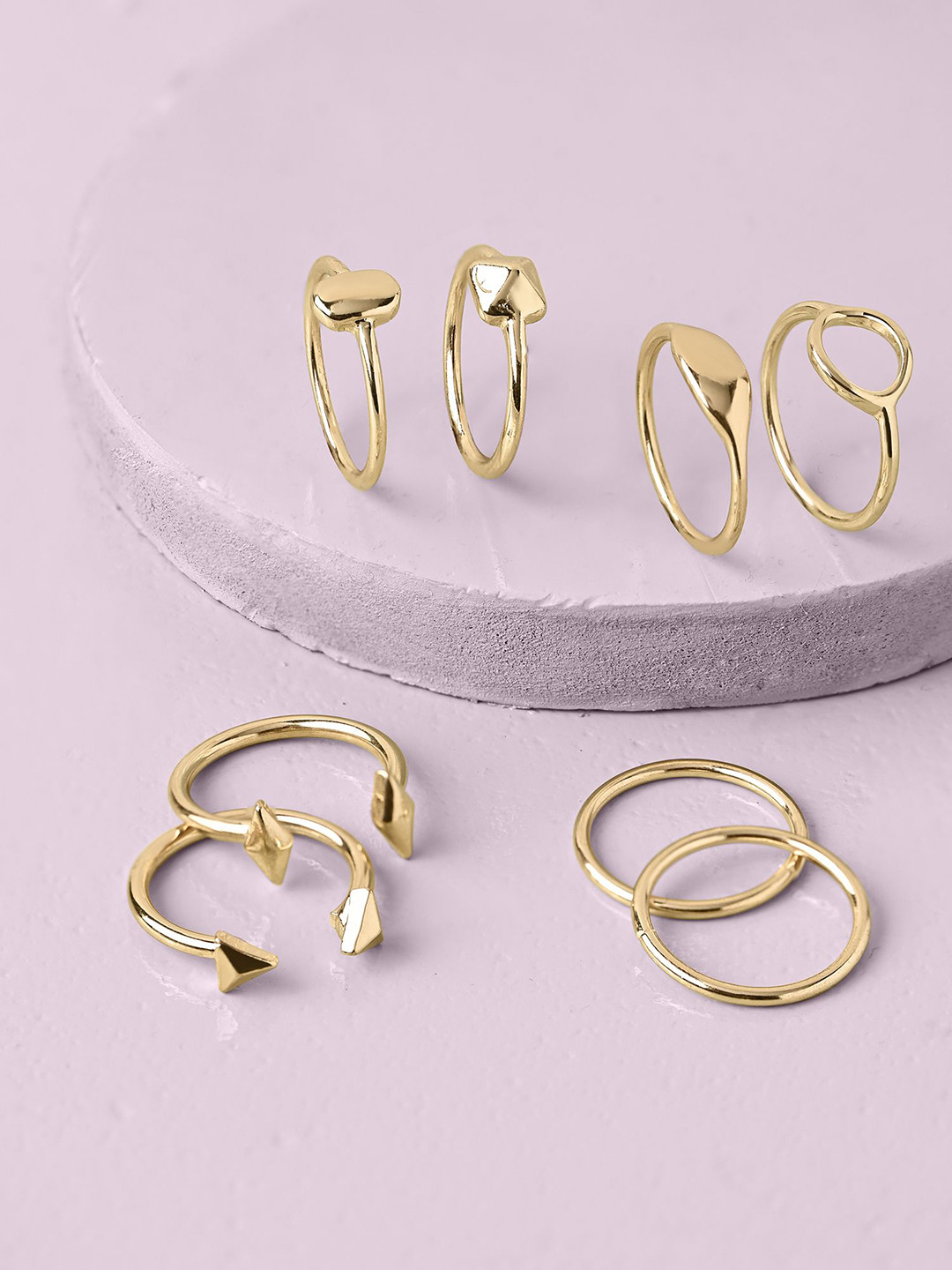 

Accessorize Set Of 8 Finger Rings, Gold