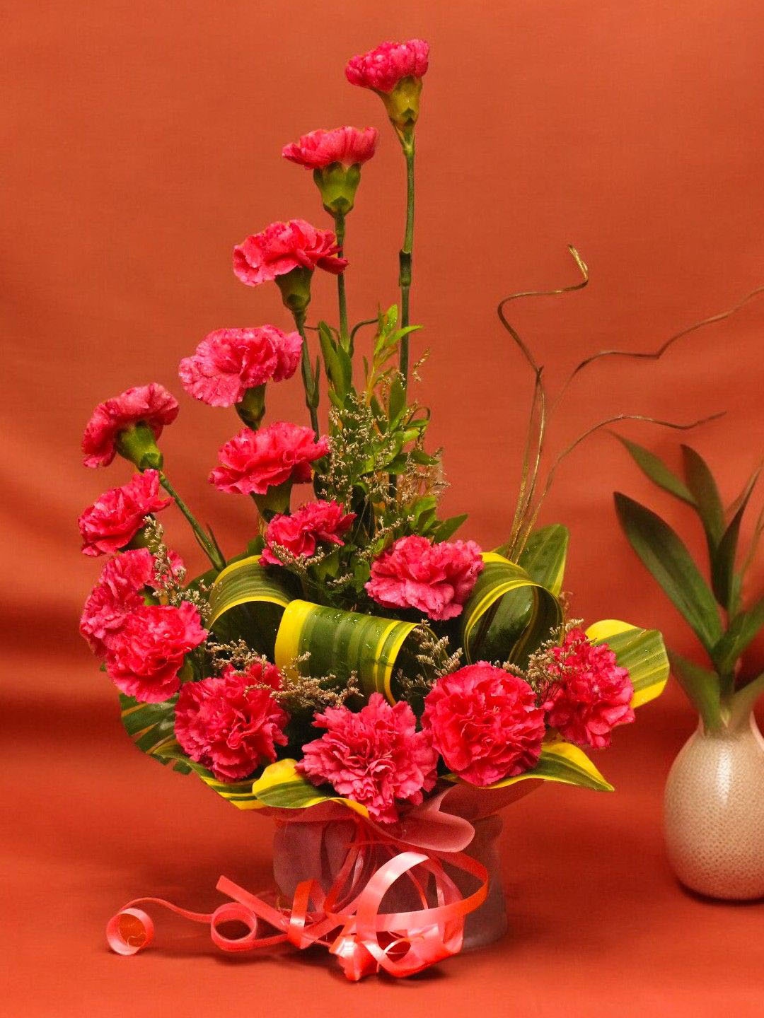 

bettergiftflowers 15-Pcs Pink Carnationes Fresh Flowers Bouquet
