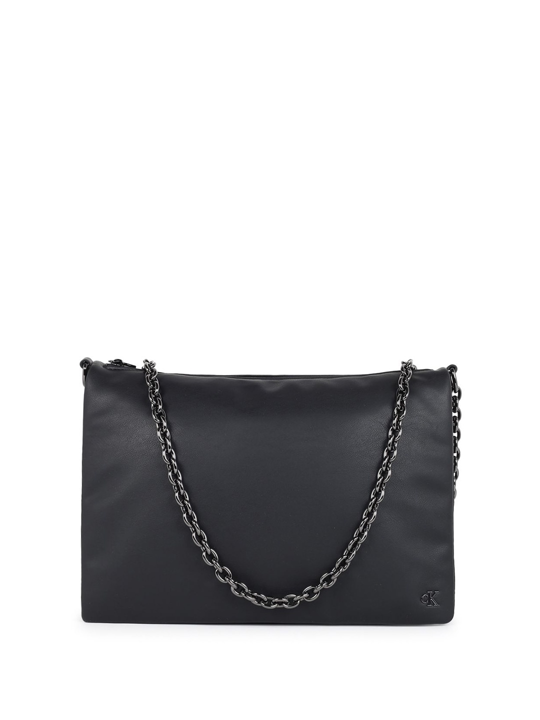 

Calvin Klein Women Structured Sling Bag with Fringed, Black