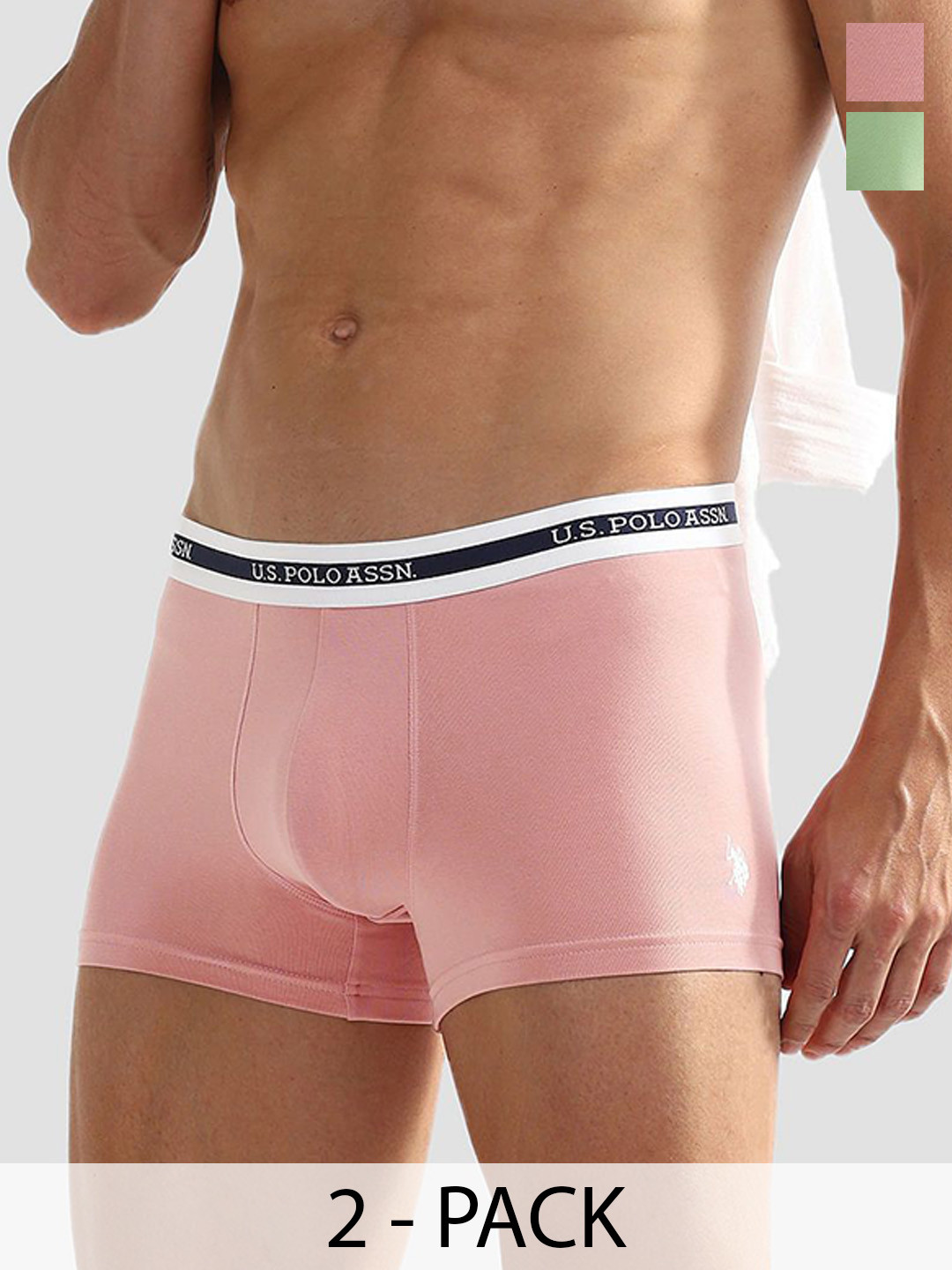 

U.S. Polo Assn. Pack Of 2 Antimicrobial Breathability Trunks-OET09-PD0-P2, Peach