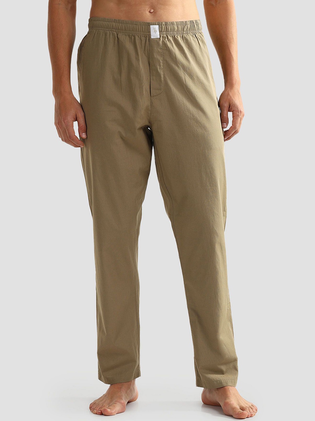 

U.S. Polo Assn. Men Lightweight Pure Cotton OELP6 Lounge Pants, Khaki