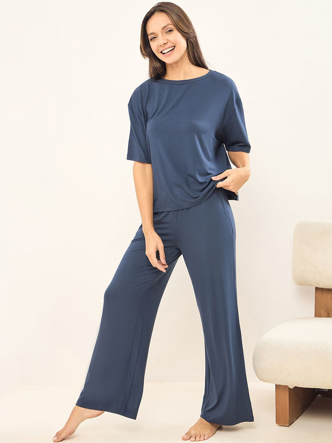 

Sweet Dreams Women Night suit, Navy blue