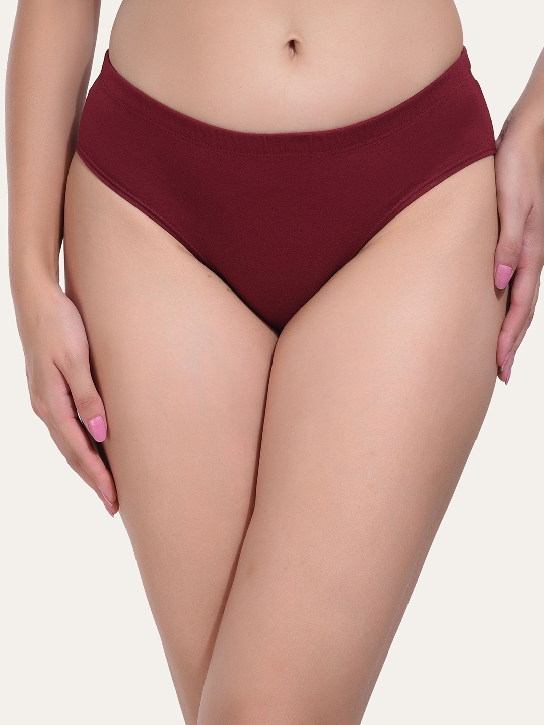 

Bruchi CLUB Women Pure Cotton Hipster Briefs, Maroon