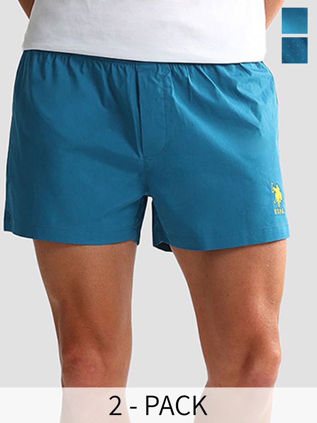 

U.S. Polo Assn. Pack Of 2 Men Pure Cotton Boxers OEX05-B32-P2, Blue