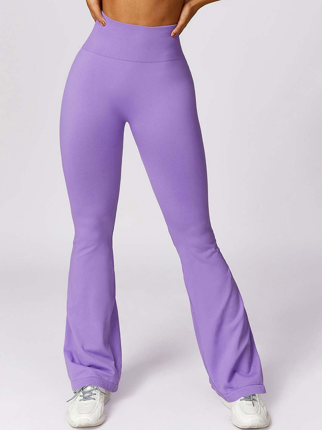 

LULU & SKY Women High Rise Bootcut Track Pants, Lavender