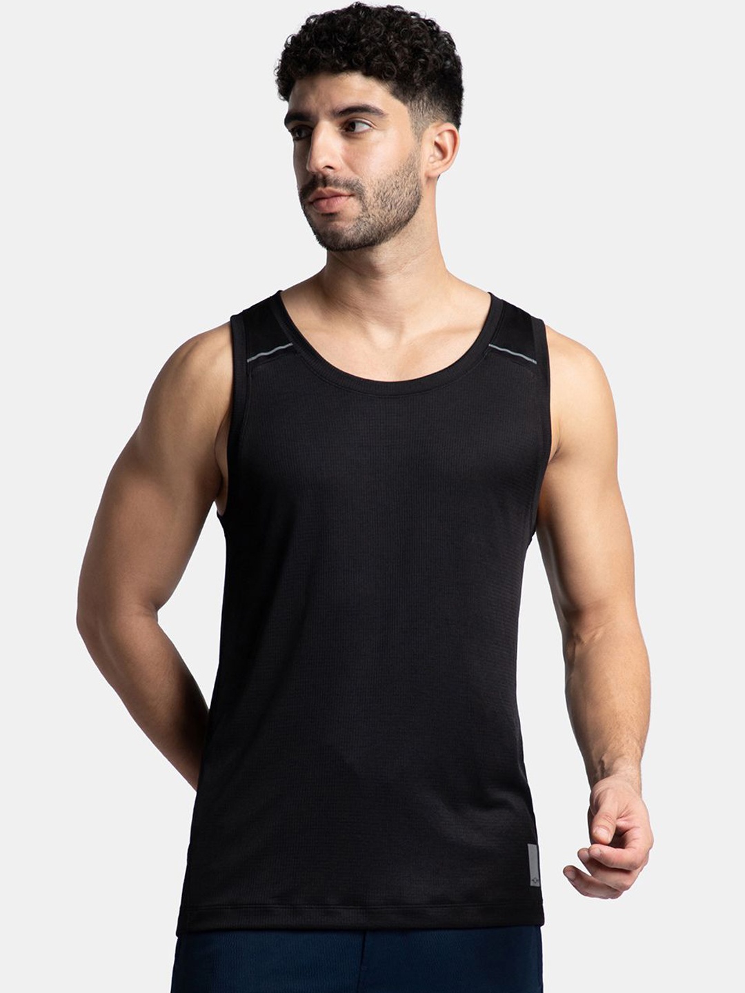 

Jockey Lightweight Microfiber Solid Vest with Breathable Mesh-MV57, Black