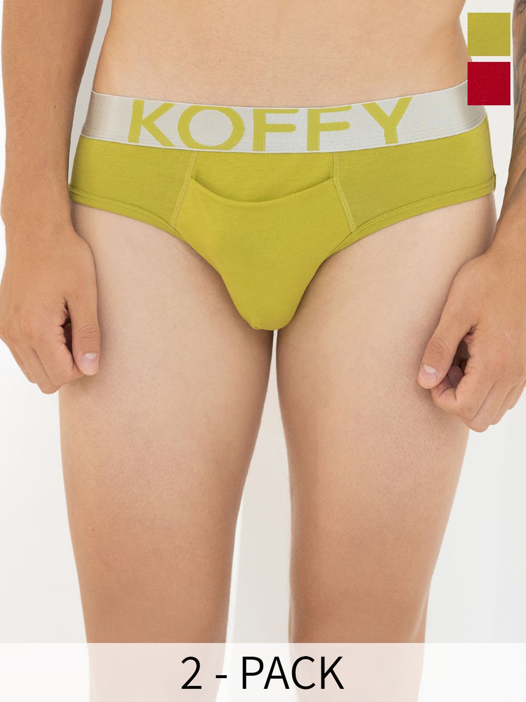 

KOFFY Pack Of 2 Basic Briefs KOFFY_KI23_MTGN_TGRD_2PC, Lime green