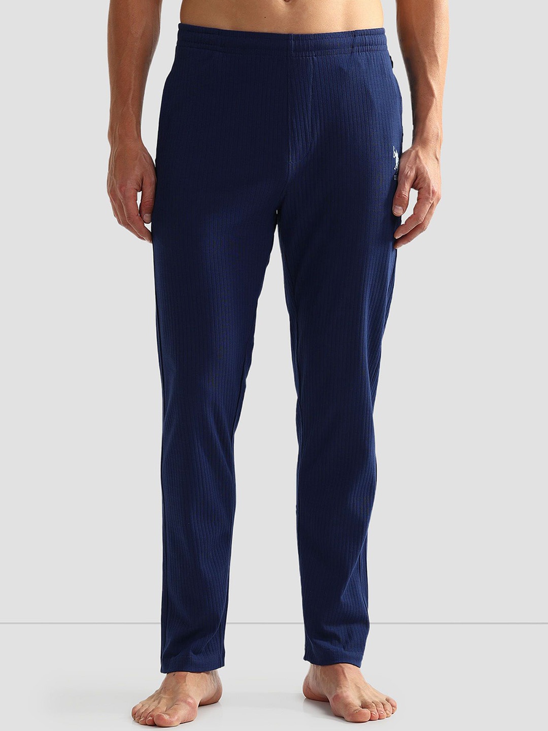 

U.S. Polo Assn. Mens All Over Striped Pure Cotton OELP4 Lounge Pants, Navy blue