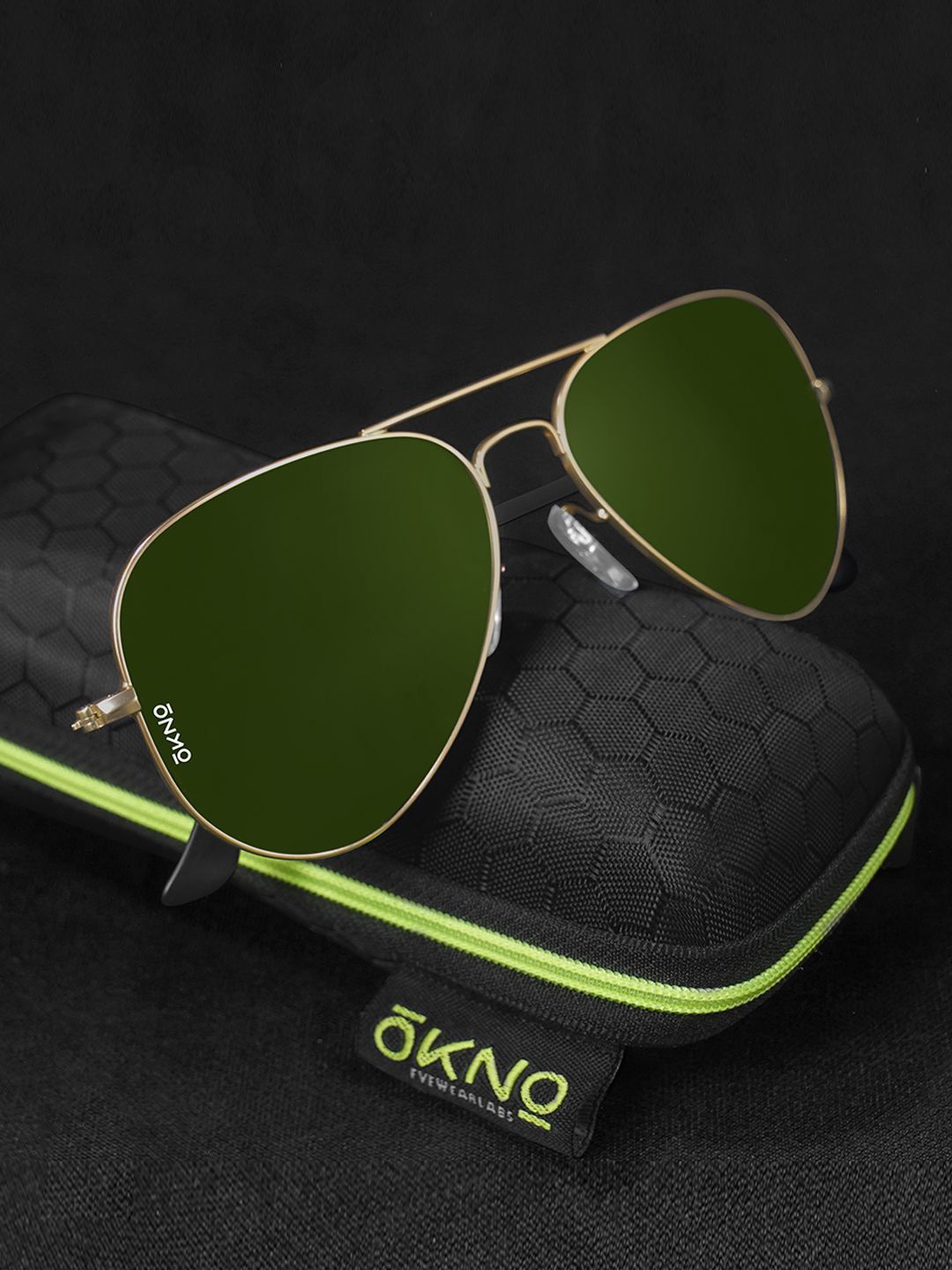 

Eyewearlabs Unisex Aviator Sunglasses with UV Protected Lens, Green