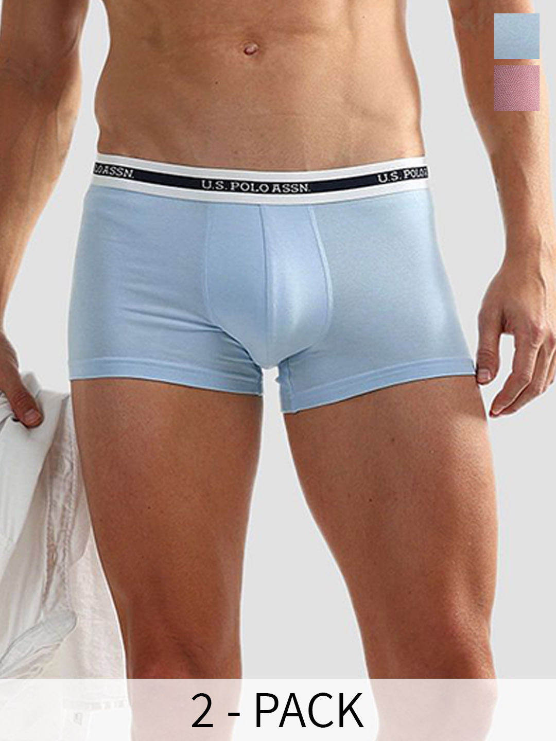 

U.S. Polo Assn. Men Pack Of 2 Printed Mid Rise Trunk OET09-PB0-P2, Pink