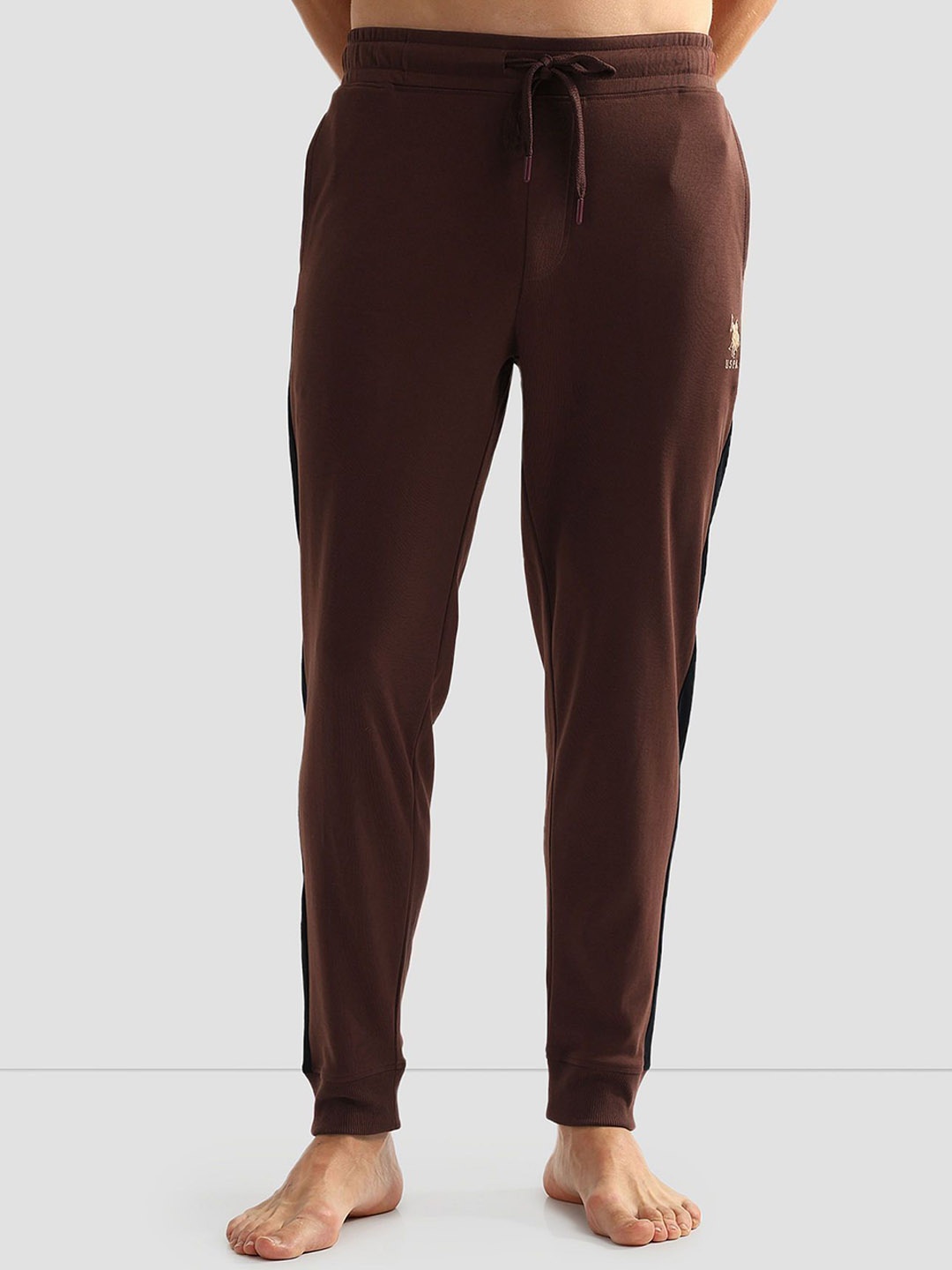 

U.S. Polo Assn. Men Mid Rise OJ004 Joggers Lounge Pants, Brown