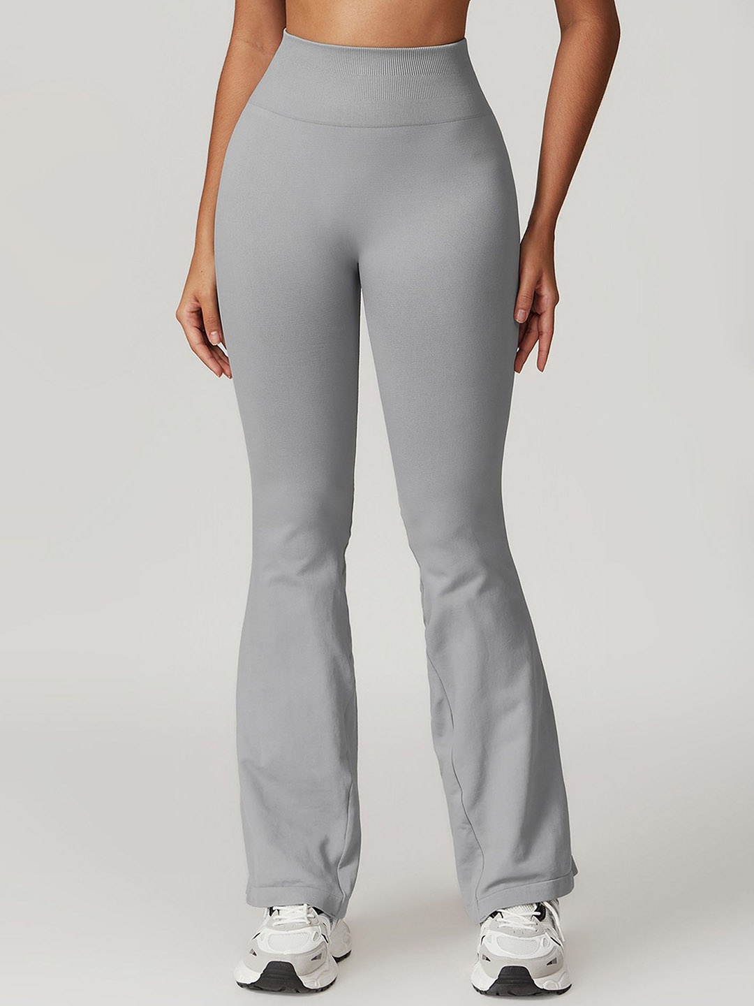 

LULU & SKY High-Rise Bootcut Activewear Trousers, Grey
