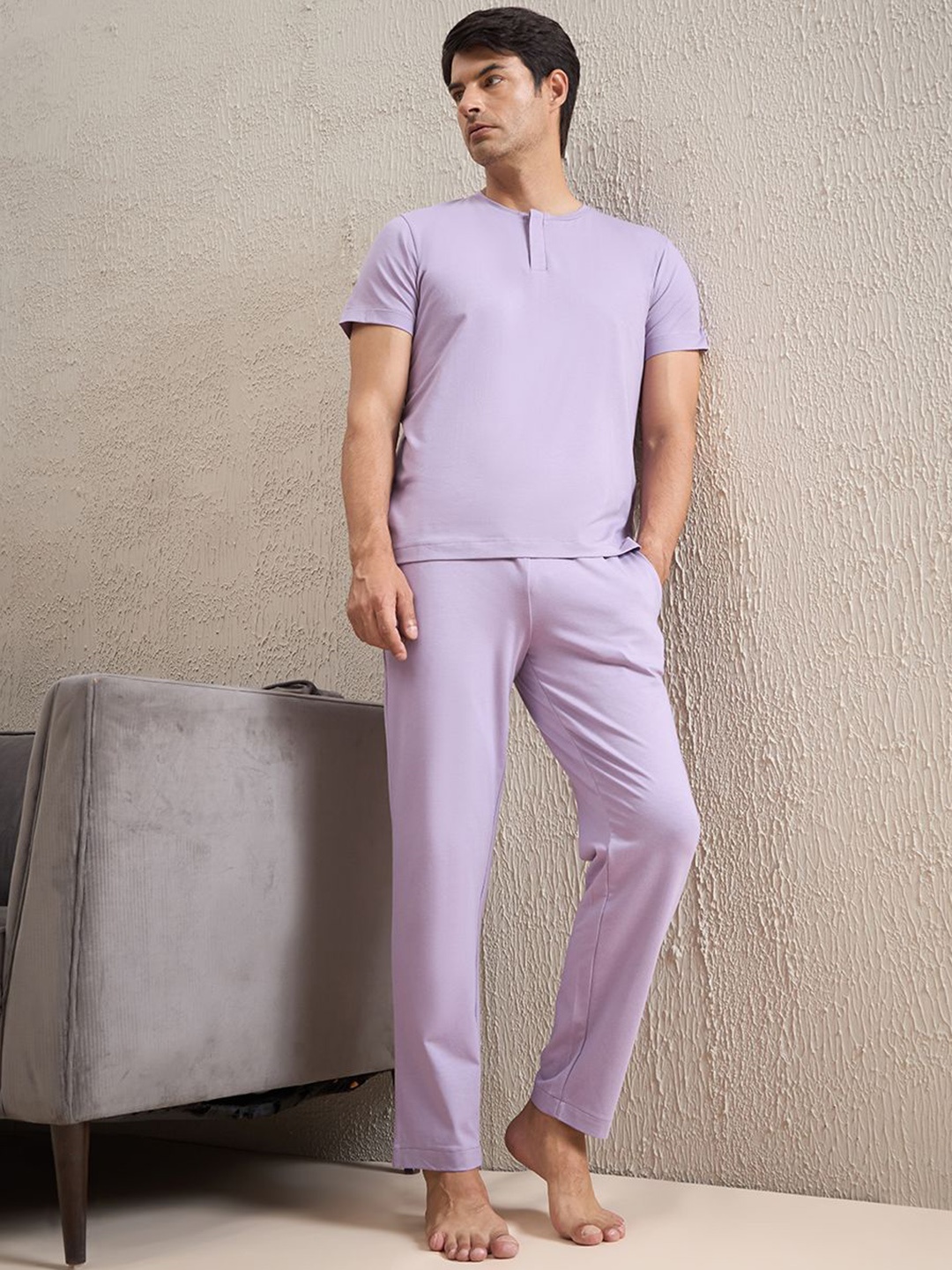 

Sweet Dreams Men Night suit, Purple