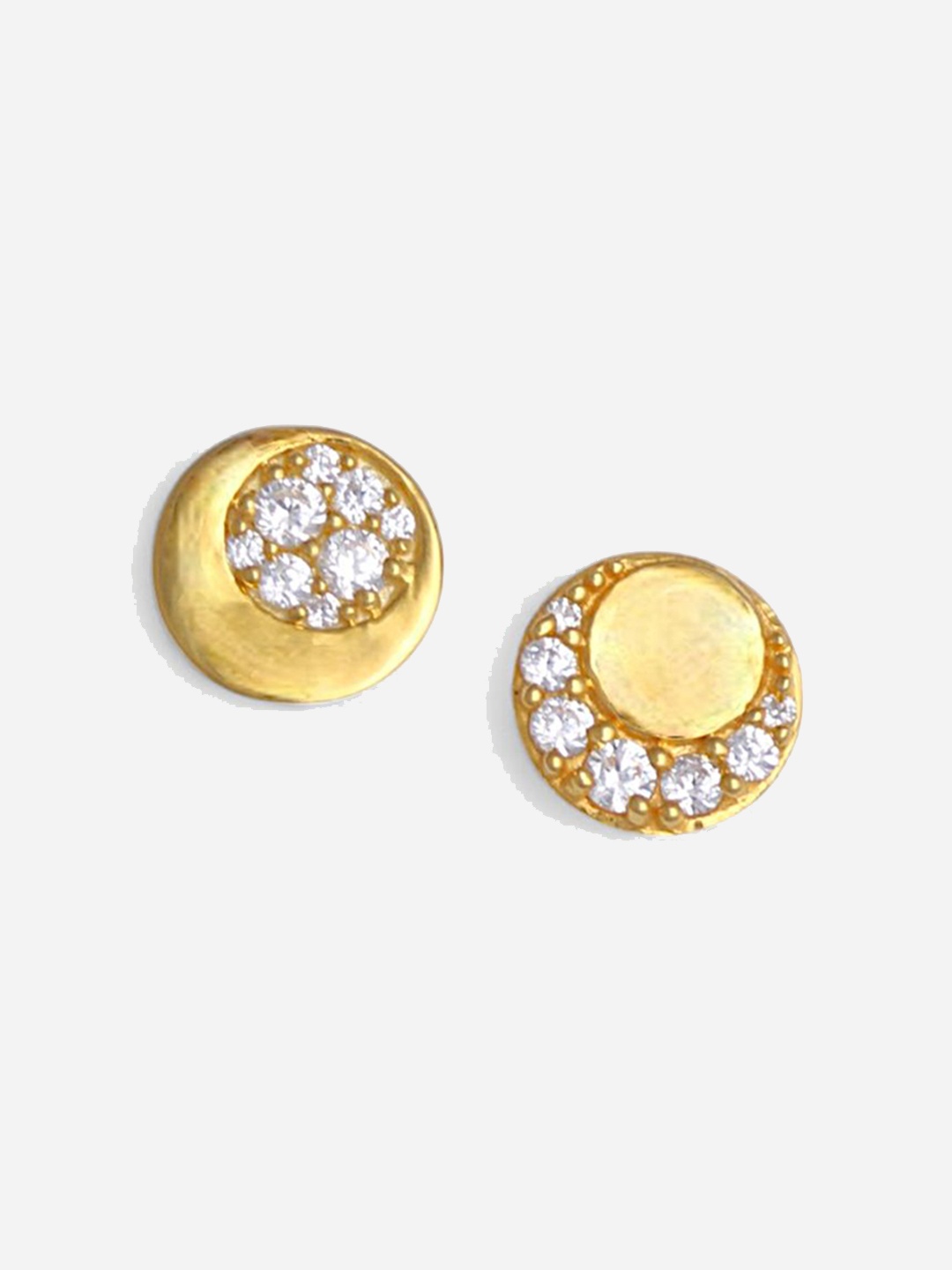 

Trisu 925 Sterling Silver 18KT Gold-Plated Cubic Zirconia Studded Studs Earrings
