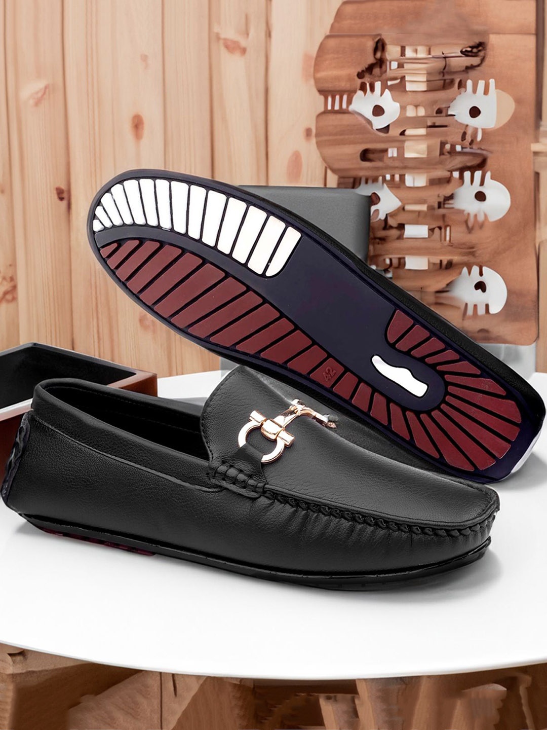 

HERE&NOW Men Latest Casual Loafer Party Shoes, Black