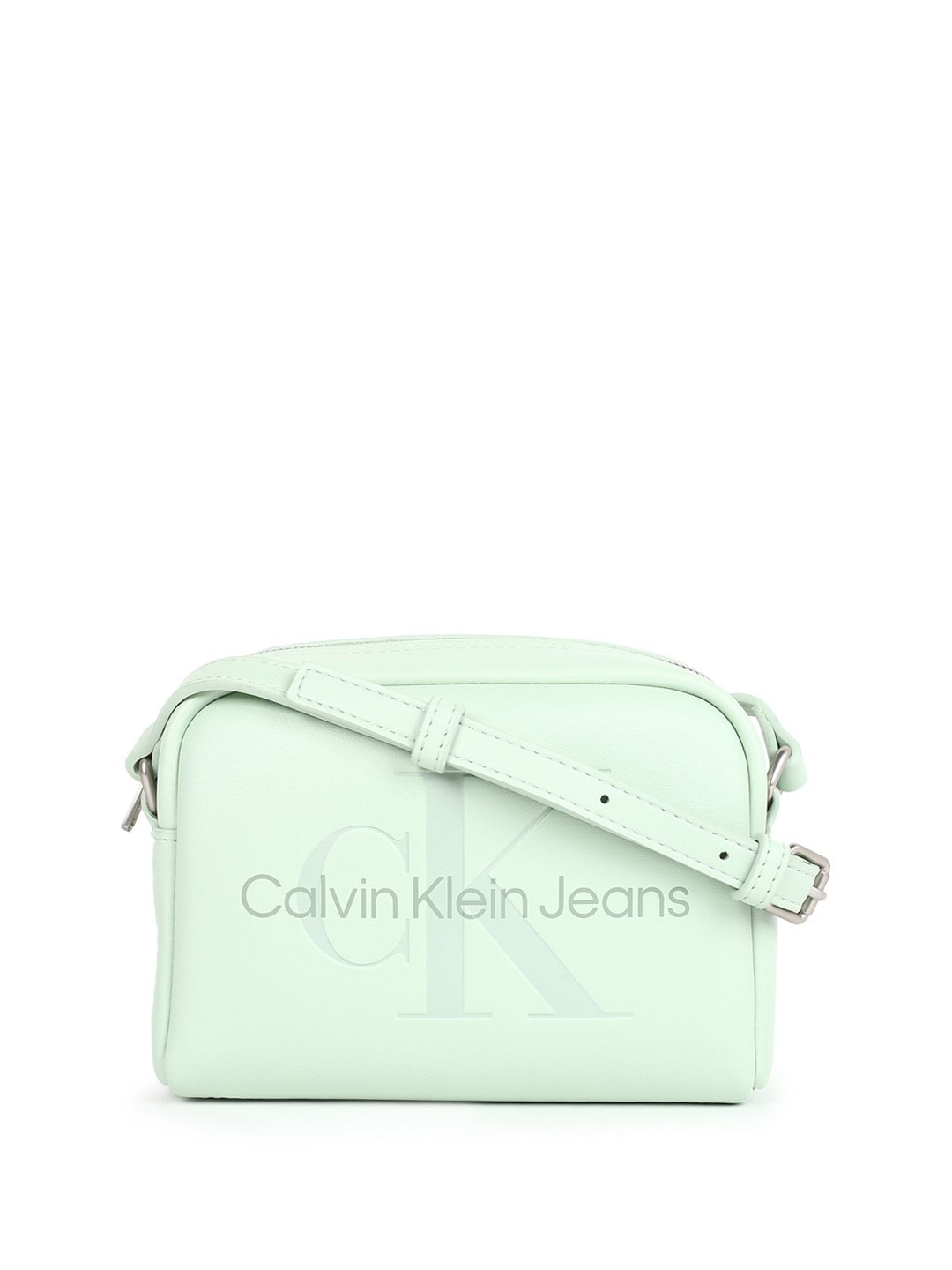 

Calvin Klein Women Graphic Printed Structured Sling Bag, Green