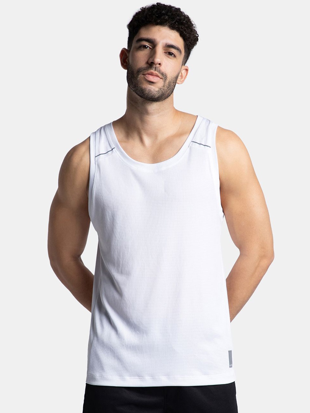 

Jockey Lightweight Microfiber Solid Vest with Breathable Mesh-MV57, White