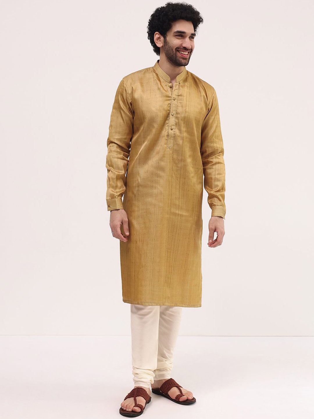 

KALKI Fashion Men Regular Kurta with Churidar, Gold