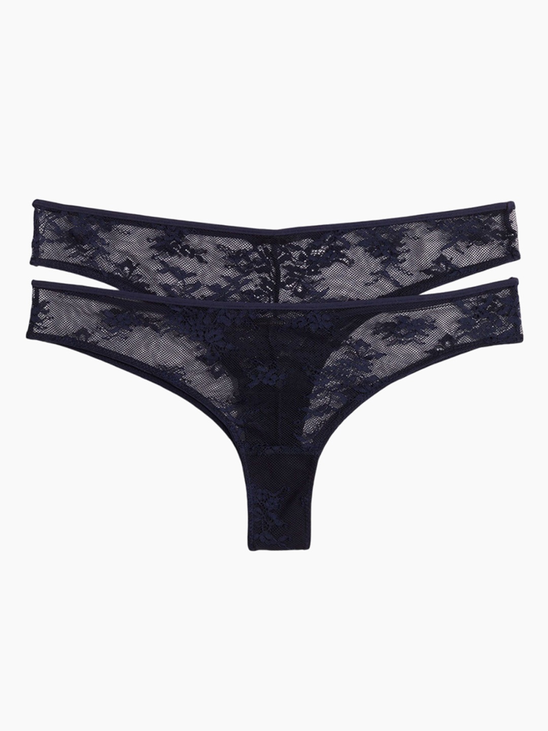

H&M Pack Of 2 Lace Brazilian Briefs, Blue