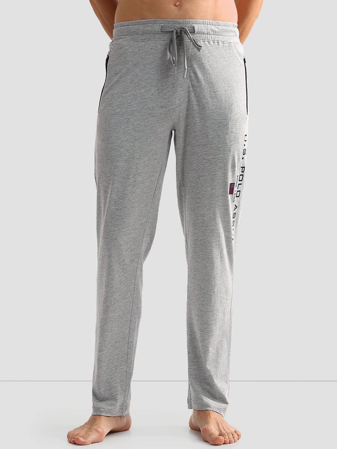 

U.S. Polo Assn. Mens Mid Rise Solid OR002 Lounge Pants, Grey
