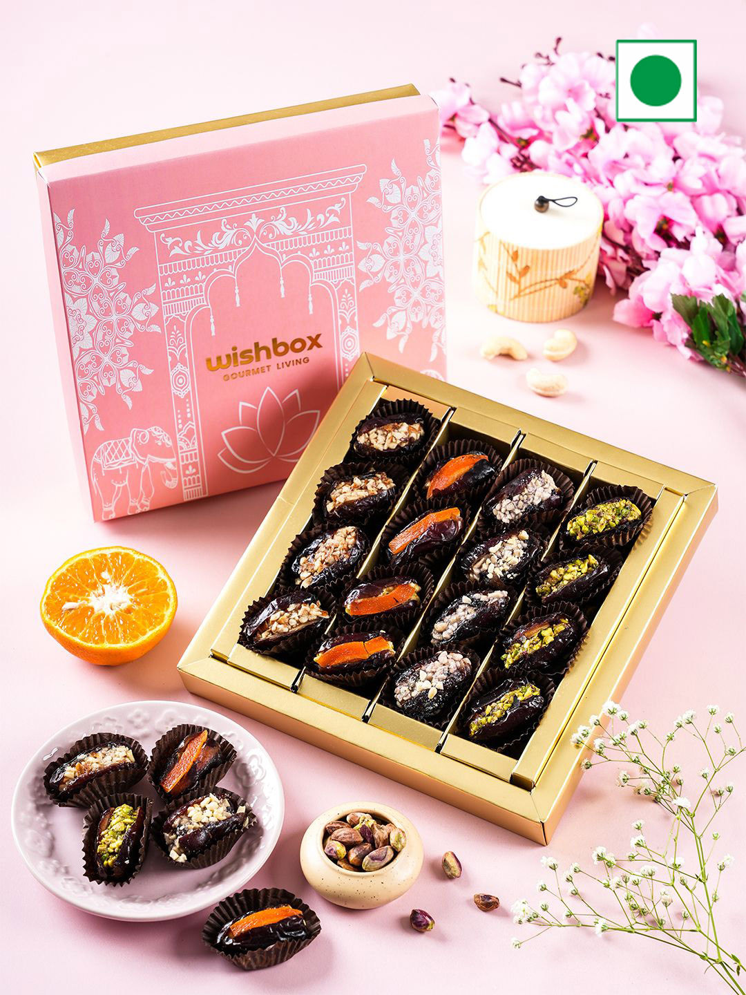 

Wishbox 5g Silver Coin With Stuffed Date with Dried Fruits Box- 500 gms, Brown