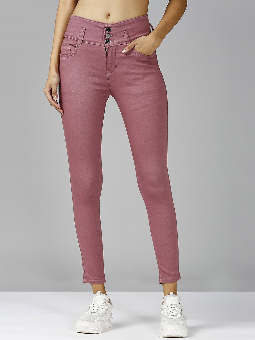 

Blum Denim Women Skinny Fit High-Rise Stretchable Jeans, Maroon