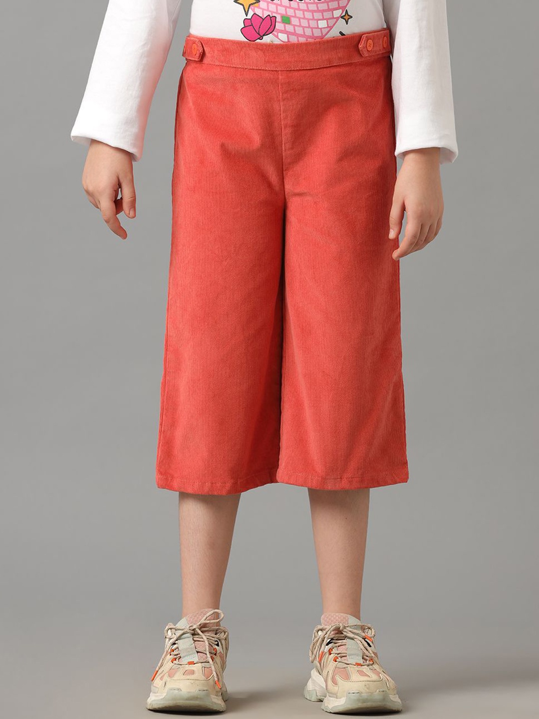 

UNDER FOURTEEN ONLY Girls Corduroy Culottes Trousers, Orange