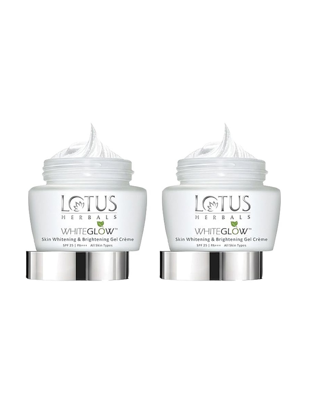 

Lotus Herbals Whiteglow Set of 2 Skin Whitening & Brightening SPF 25 Gel Cream - 60 g each, White