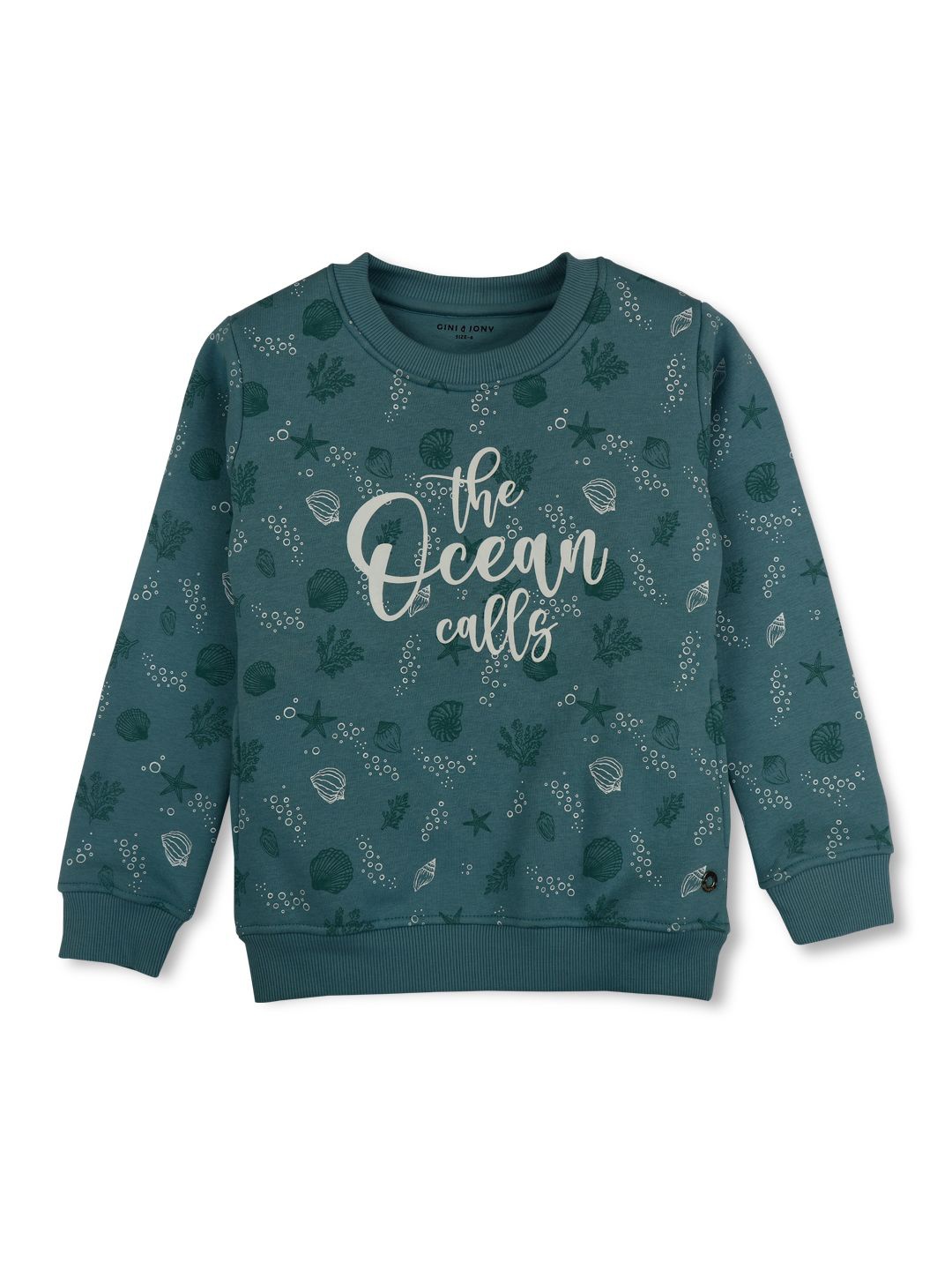 

Gini and Jony Girls Printed Sweatshirt, Olive