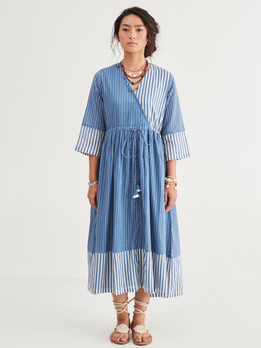 

Prakriti Jaipur Striped Dress, Blue