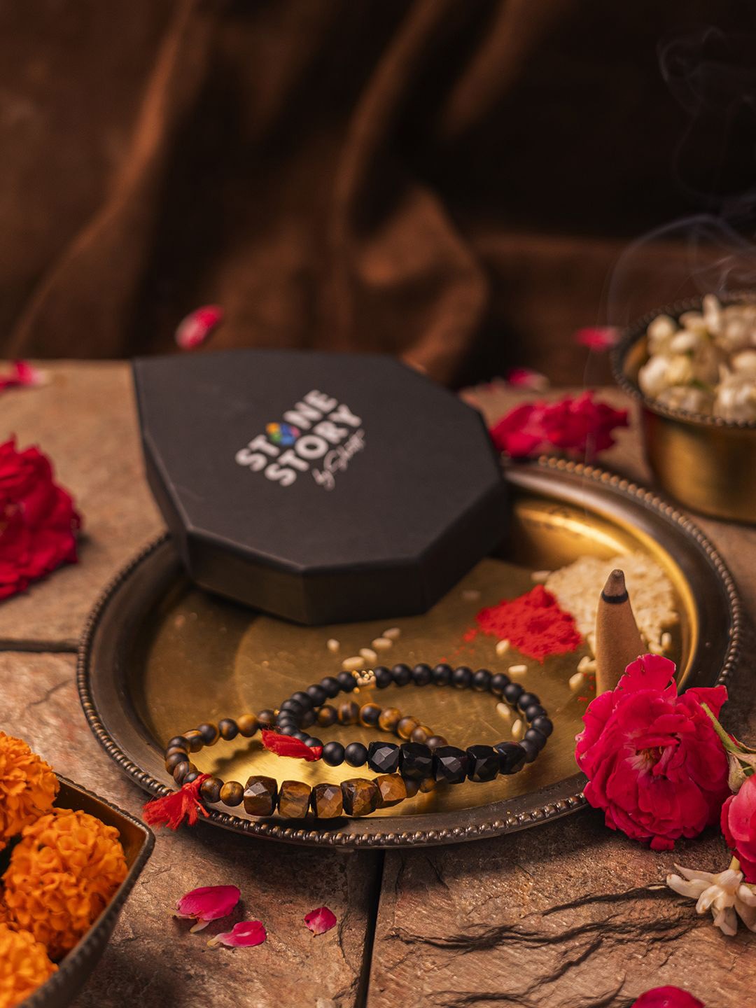 

Stone Story By Shruti Wraparound Rakhi, Black