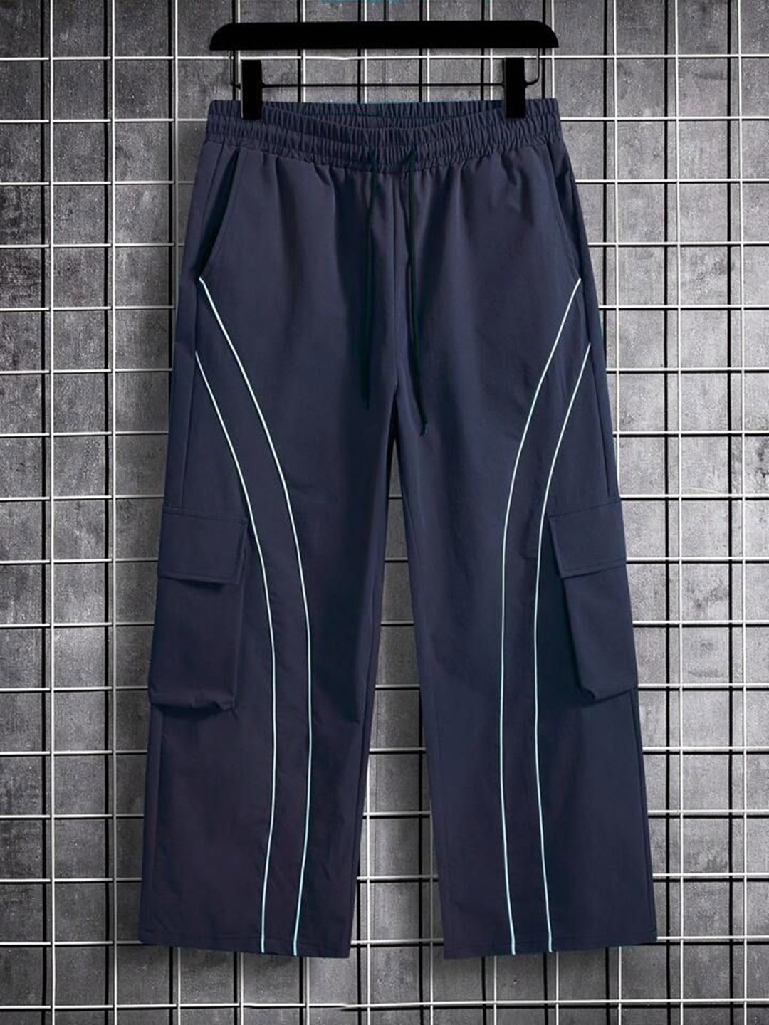 

TABADTOD Men Relaxed Loose Fit Trousers, Navy blue