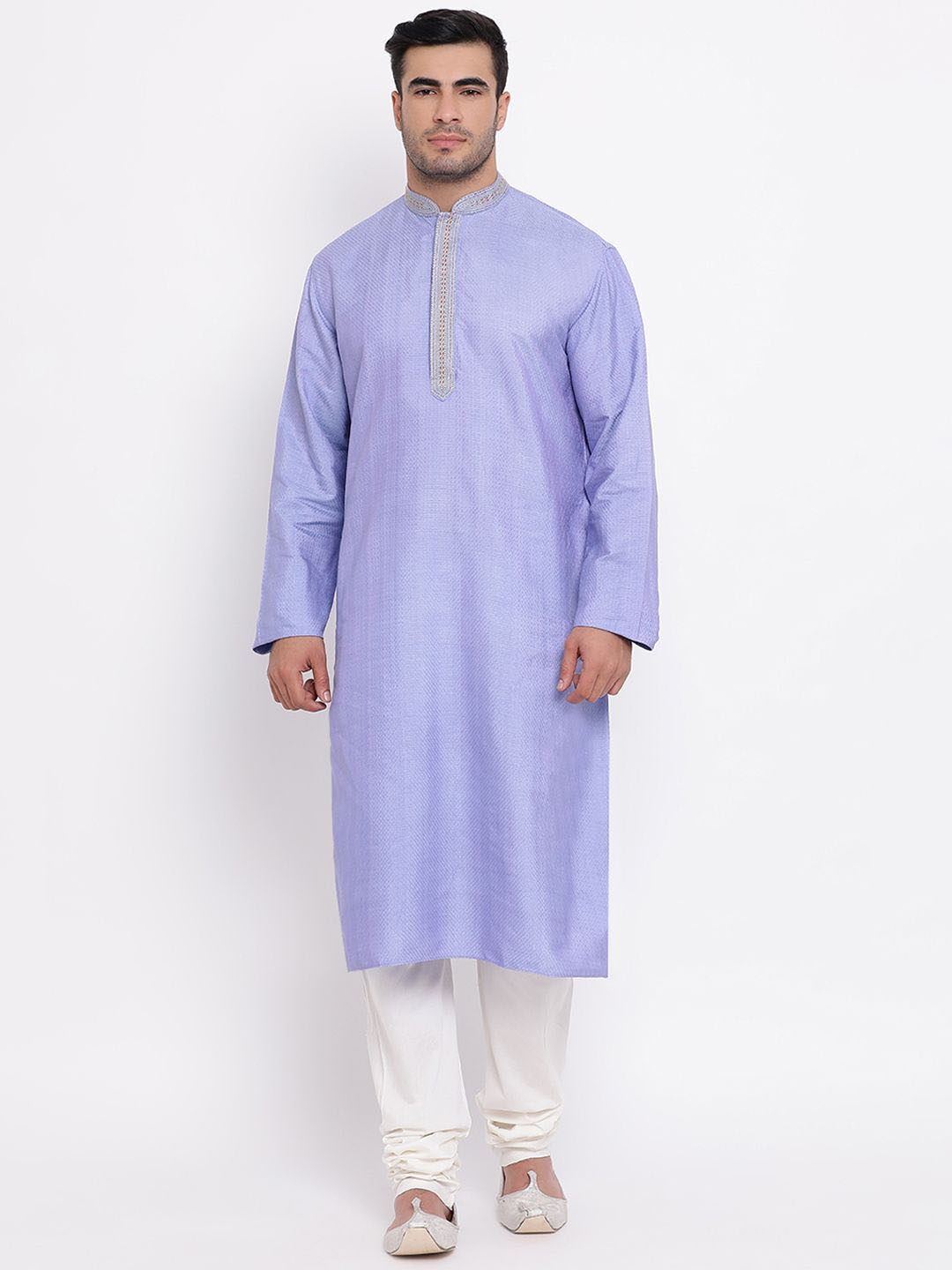 

ZOIS Men Thread Work Kurta, Purple