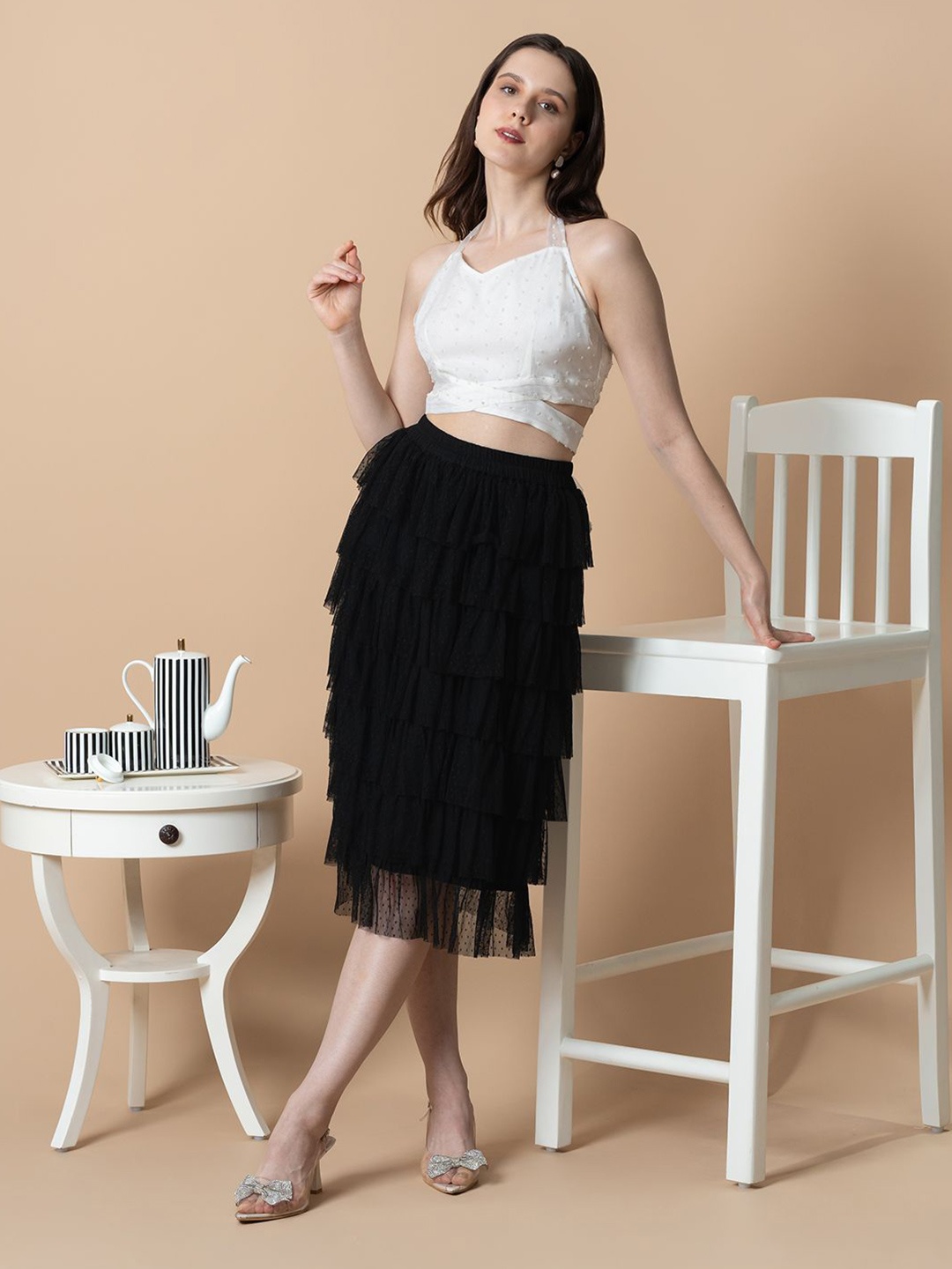 

BLANC9 Top With Skirt Co-Ords, Black