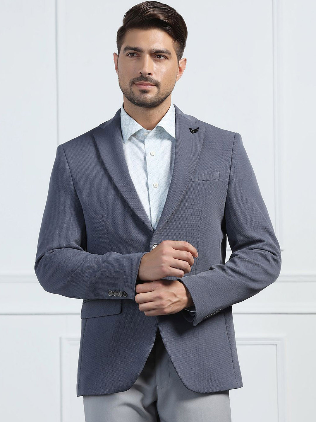 

Blackberrys Slim-Fit Single Breasted Formal Blazer, Grey
