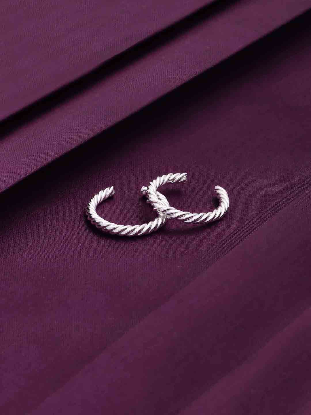 

KAI JEWEL Rhodium-Plated Toe Rings, Silver