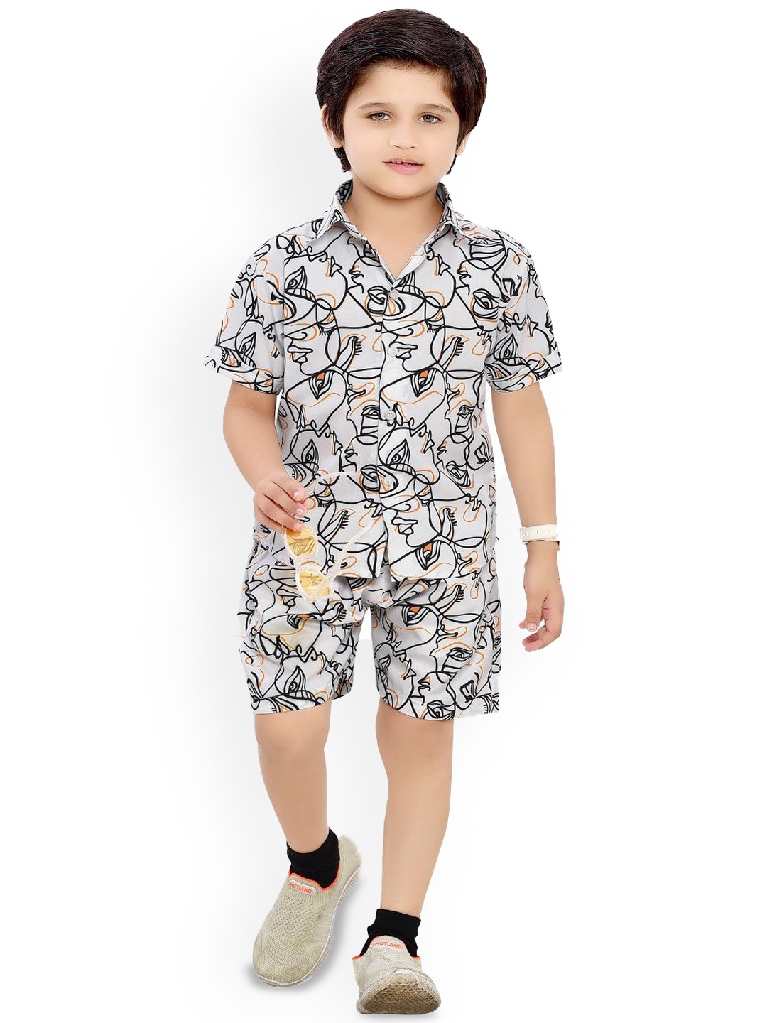 

BAESD Printed Pure Cotton Clothing Set, White