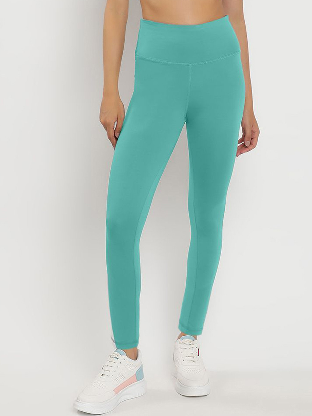 

Wearjukebox Women Dry-Fit Ankle-Length Gym Tights, Blue