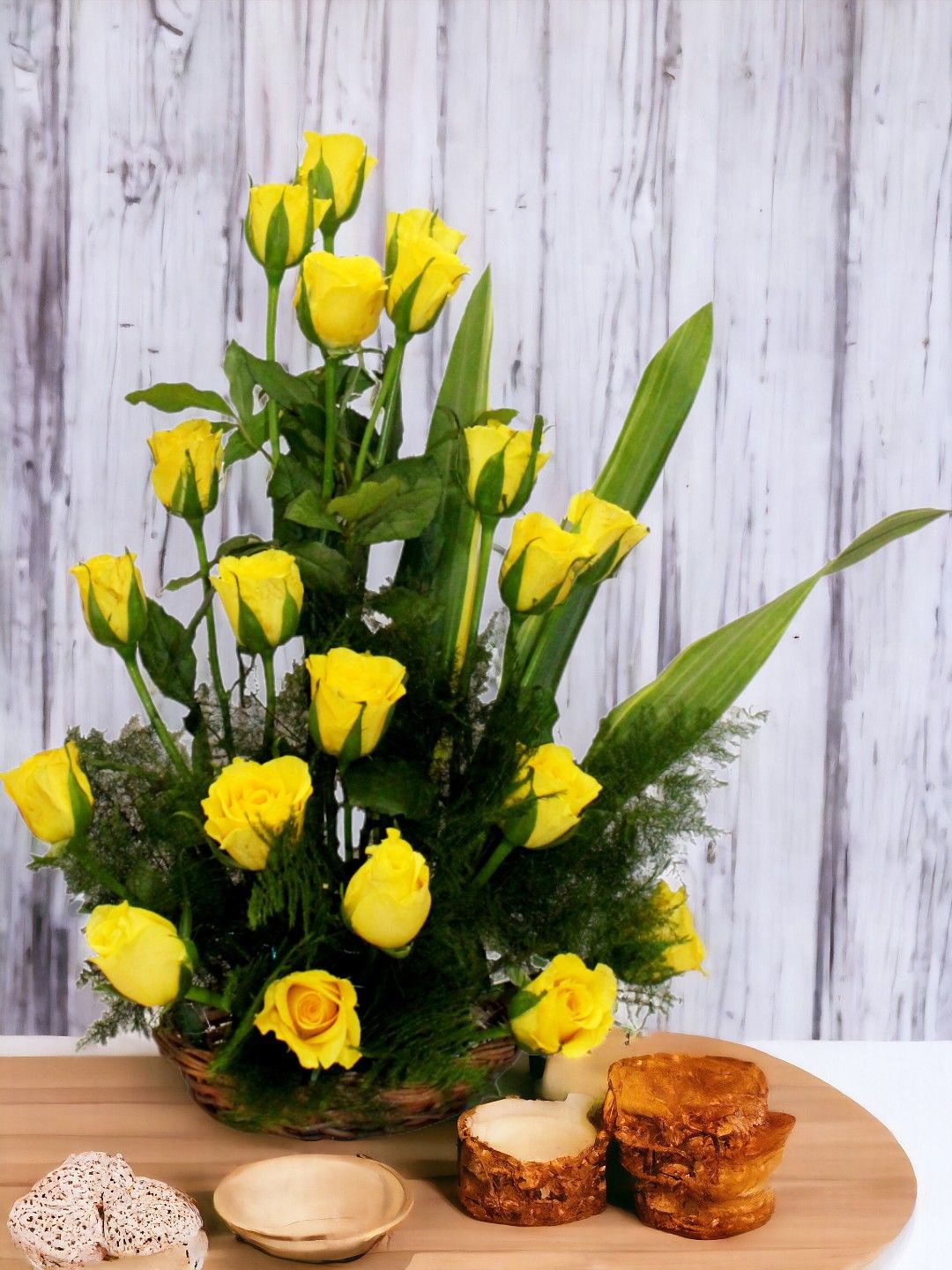 

bettergiftflowers 20-Pcs Yellow Rose Fresh Flowers Bouquet