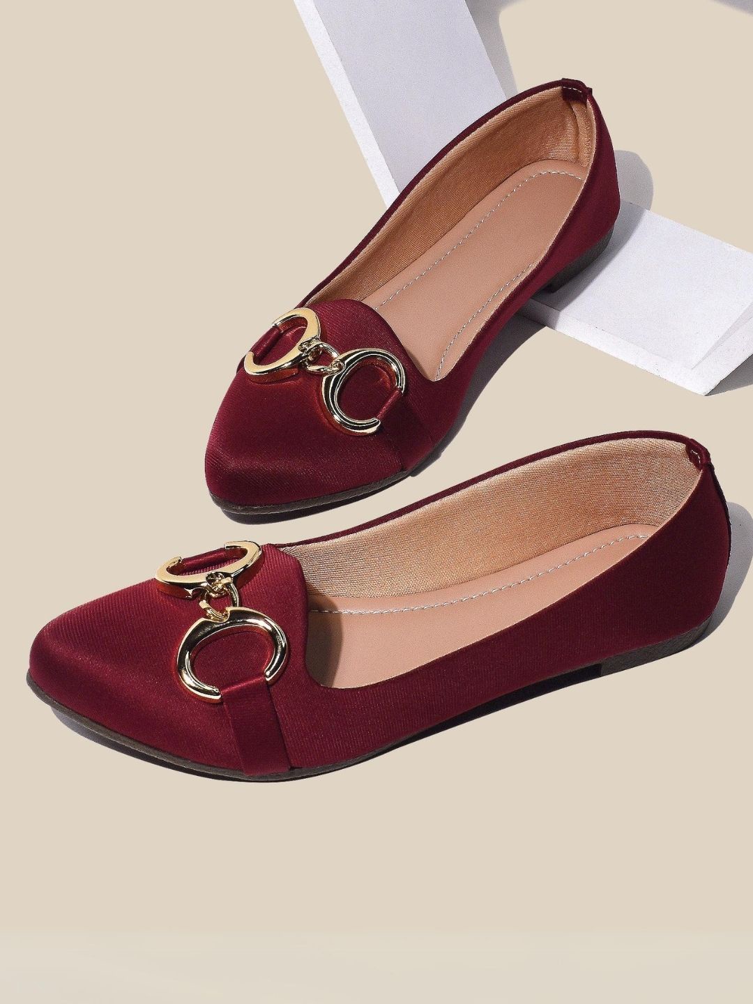 

YASSIO Women Ballerinas Flats, Maroon