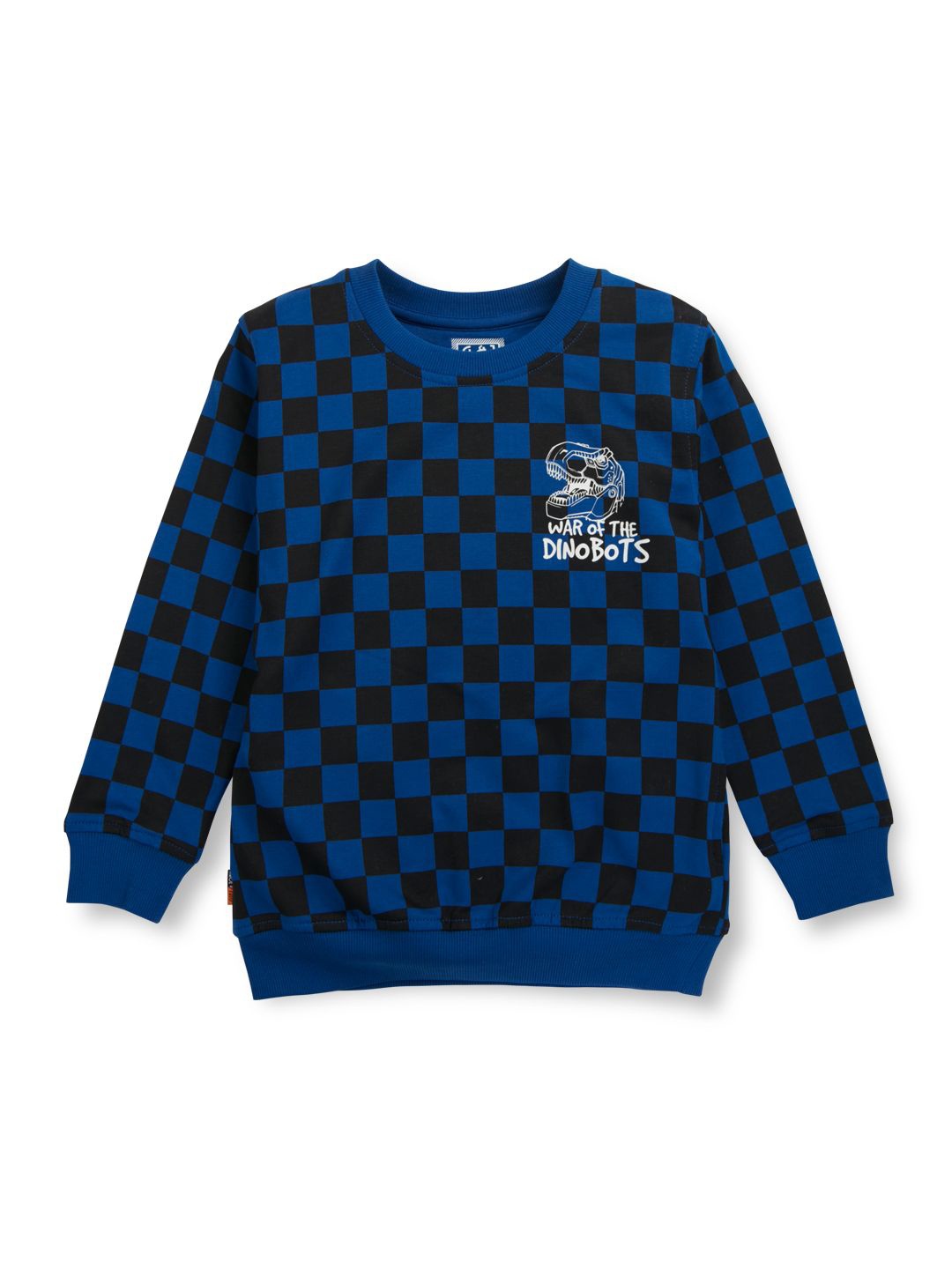 

Gini and Jony Boys Checked Round Neck Sweatshirt, Blue