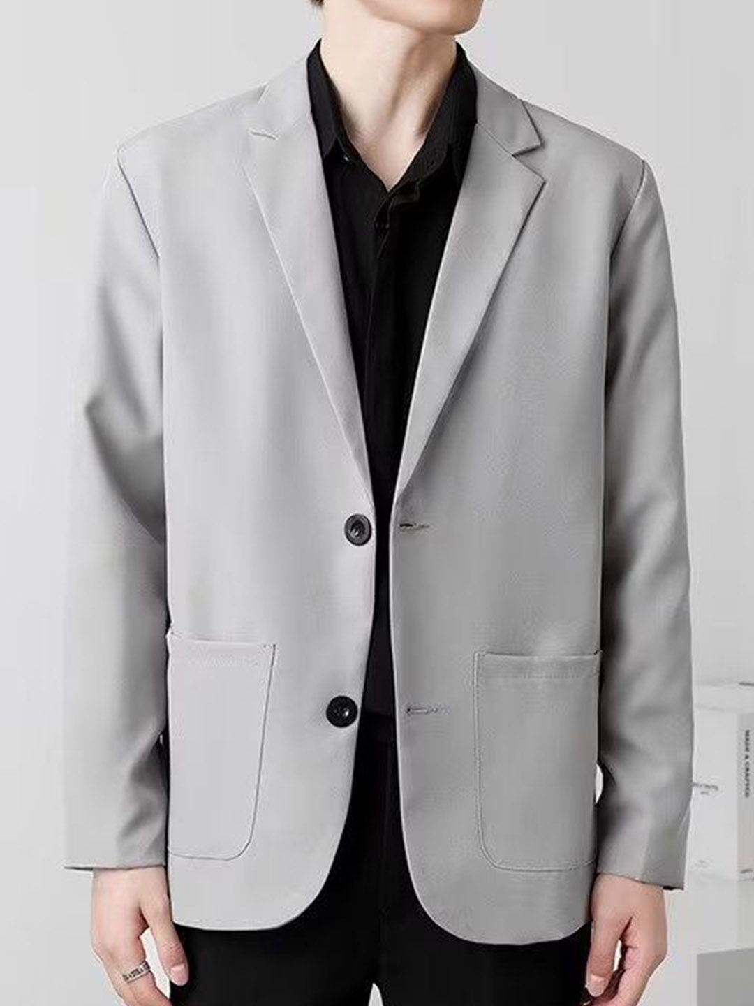 

StyleCast Men Single Breasted Blazer, Grey