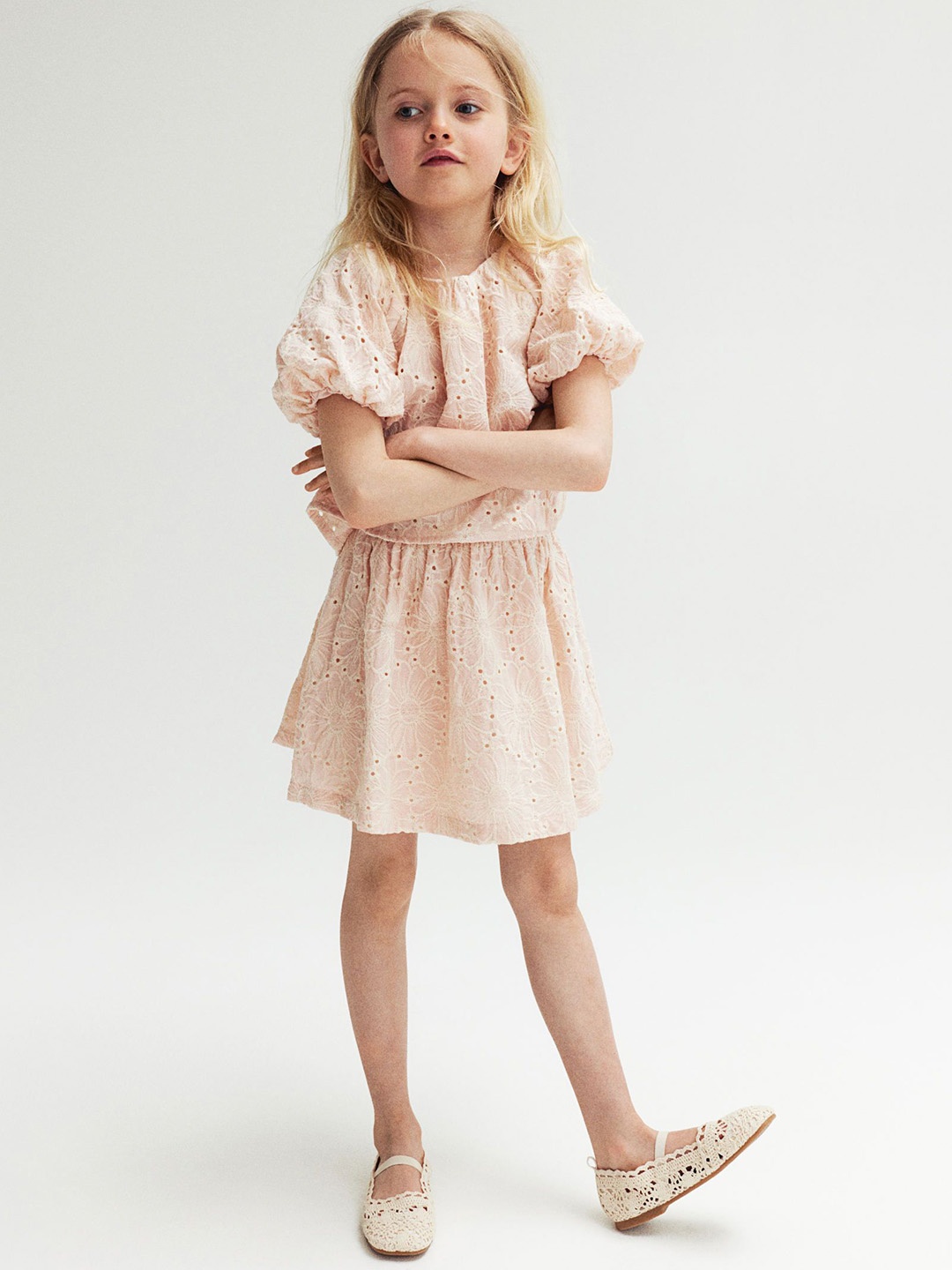 

H&M Infant Girls Broderie Anglaise Skirt, Pink