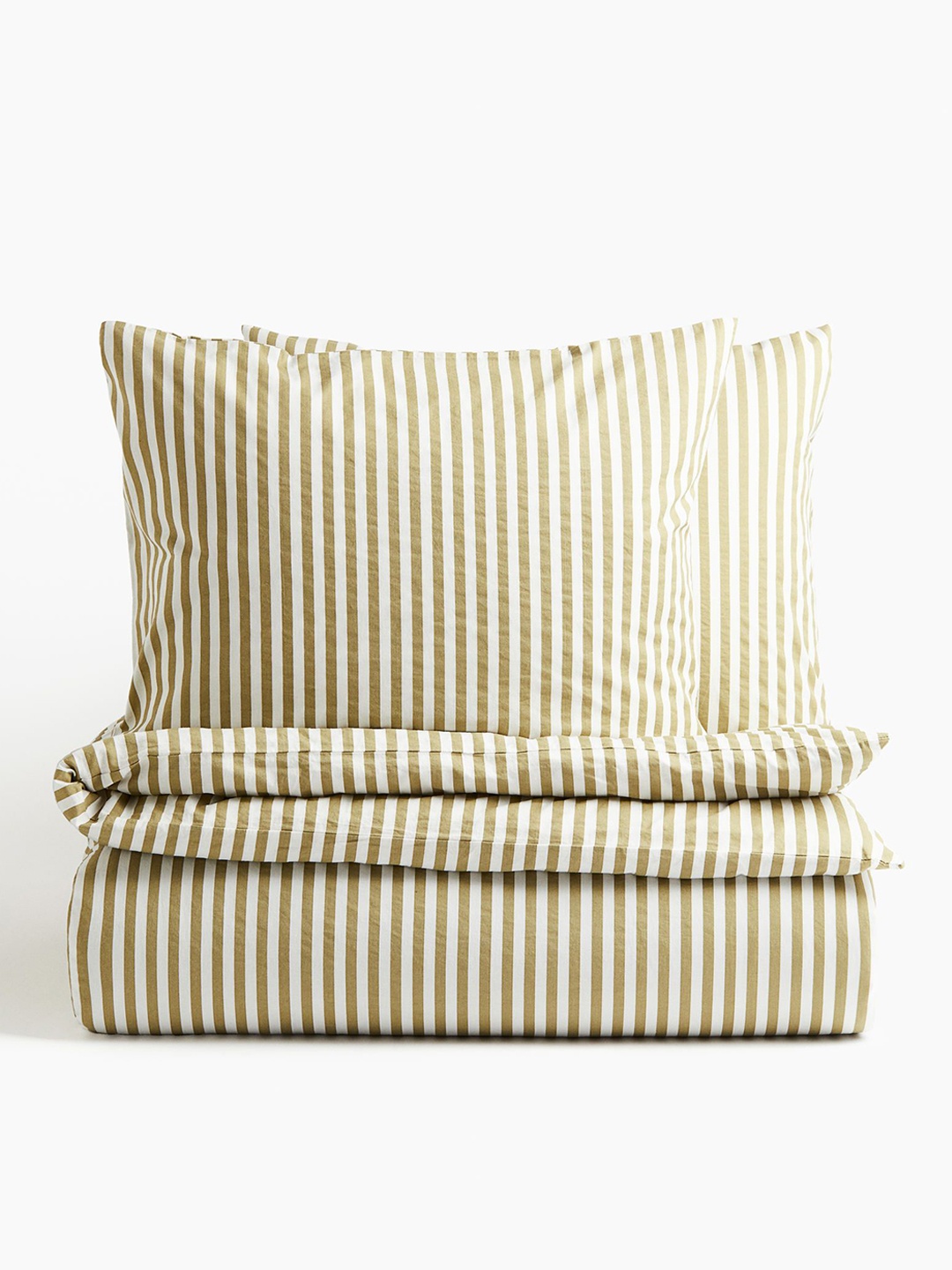 

H&M Green & White Cotton Double/King Duvet Cover Set